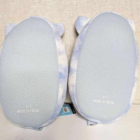 NWT Squishmallows Aqua Owl Mini Backpack & Blue Fox/Wolf Slippers Bundle - Picture 12 of 13